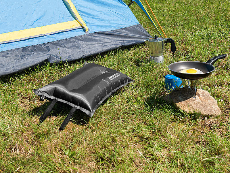 Camping-Sitzkissen und Sitz-Kissen Semptec Urban Survival Technology Aufblasbares Luftkissen Selbstaufblasendes Camping-Kopf
