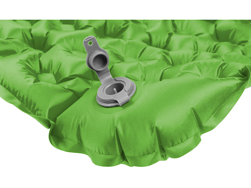 Schlafmatte grün Outdoor-Luftmatratze mit integriertem Kopfkissen aufblasbar 