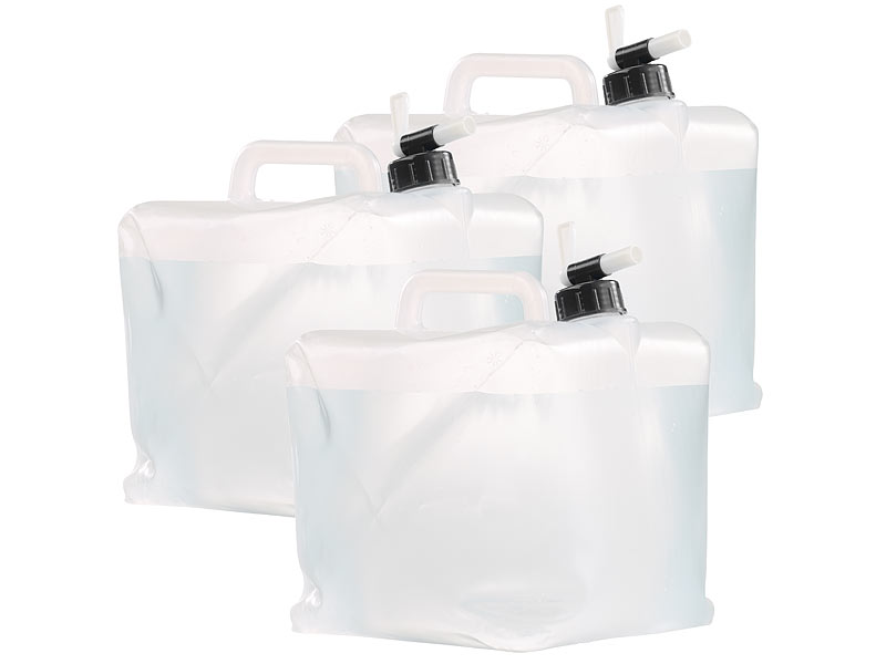 20 Liter Wasser Sack 3er-Set Faltbare Wasserkanister mit Zapfhahn 