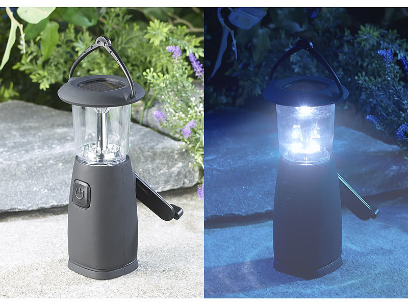 ; Solar-LED-Camping-Laterne mit Powerbank, Solar Camping-Laternen 