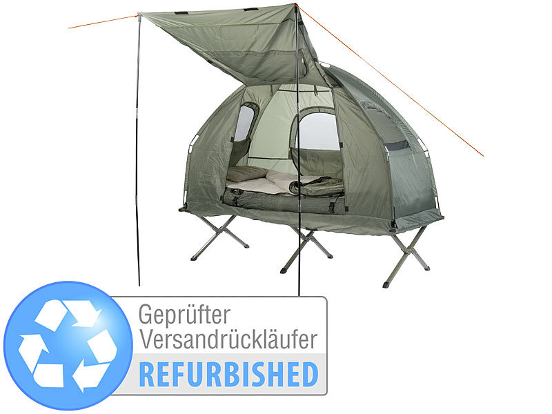 ; 2-Personen-Feldbett-Zelte, Automatik-KuppelzelteNotfall-Zelte 