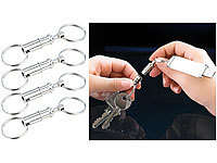 Semptec Urban Survival Technology 4er-Set Metall-Schlüsselanhänger mit schnellem Easyclip-Mechanismus; Einhand-Taschenmesser Einhand-Taschenmesser Einhand-Taschenmesser Einhand-Taschenmesser 