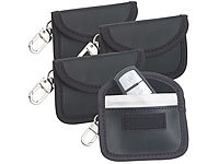 Semptec Urban Survival Technology 4er-Set RFID-Schutztaschen für Funk-Autoschlüssel, aus Kunstleder; RFID-Kartenetuis RFID-Kartenetuis RFID-Kartenetuis 