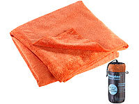 Semptec Urban Survival Technology Mikrofaser-Badetuch, 2 versch. Oberflächen, 180 x 90 cm orange; Mikrofaser-Handtücher, Felsbodenheringe für steinigen Untergrund 