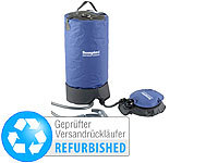 Semptec Urban Survival Technology Tragbare Druck-Campingdusche mit Fußpumpe (Versandrückläufer); Faltbarer Wasserkanister mit Zapfhahn 