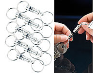 Semptec Urban Survival Technology 8er-Set Metall-Schlüsselanhänger mit schnellem Easyclip-Mechanismus; Einhand-Taschenmesser 