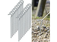 Semptec Urban Survival Technology 20er-Set XL-Stahl-Zelthaken für alle Bodenarten, 21 cm lang, 6 mm dick; Reisekissen Reisekissen 