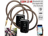 Semptec Urban Survival Technology 2er-Set App-gesteuerte Kabelschlösser mit Bluetooth und Alarm