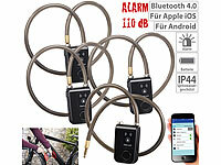 Semptec Urban Survival Technology 4er-Set App-gesteuerte Kabelschlösser mit Bluetooth und Alarm